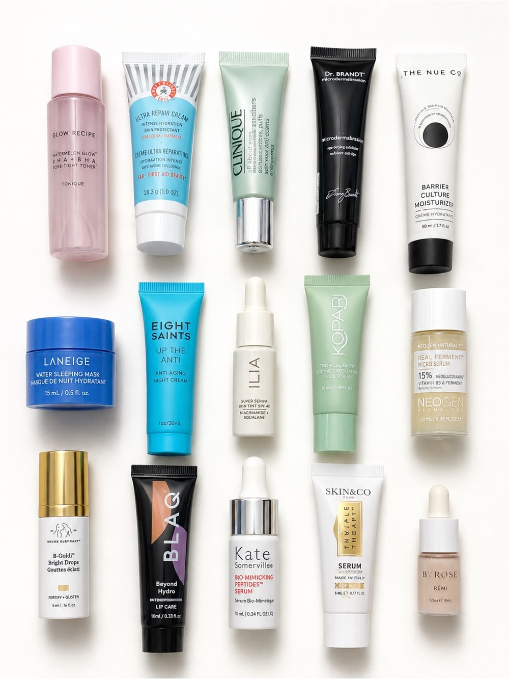 Glow Recipe Laneige Clinique Drunk Elephant Skincare Mini Bundle 15pc NEW